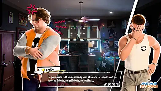Freshman: gameplay project seks bagian 1 - malam pertama ethan yang penuh gairah di kedai minuman