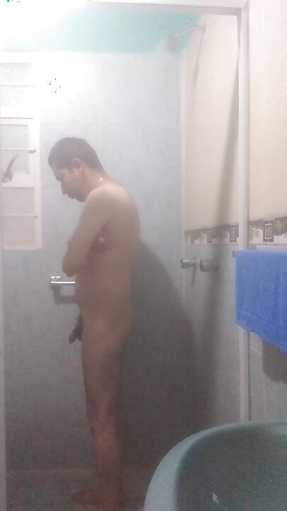 Man in the shower