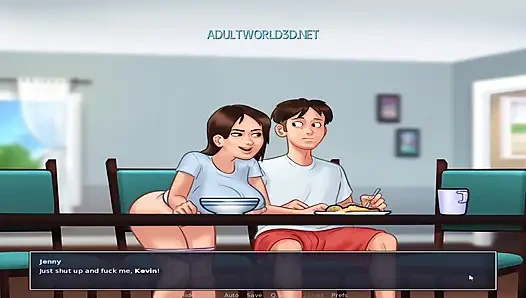 Zwei vollbusige MILfs ziehen einen typen in ihren wildesten haus, fantasy-sex zu dritt