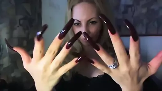Margo showing off her sexy long nails HD
