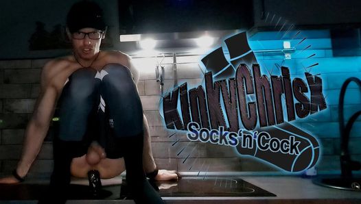 KinkyChrisX - Kitchen fuck in thigh high socks