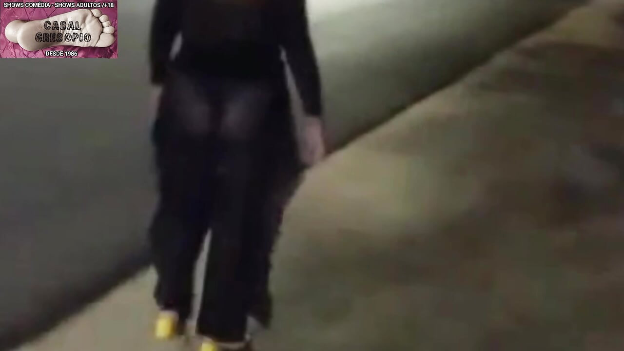 Mel showing off in public on the side of the road 13