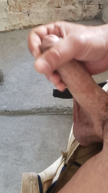 Stroking my cock slowly