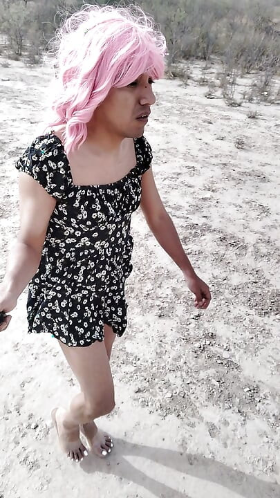 Sheer heels cute feet and mini dress this slut strips naked in public very hot