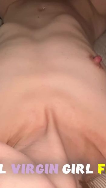 Firs time of skinny natural girl with tiny tits
