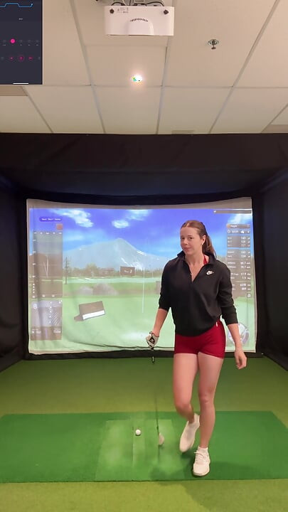 Trying to Golf in a Simulator with My Lush in! Trying Not to Cum While I Swing!