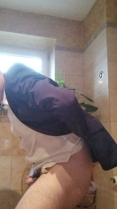Young handsome boy after working in the office comes and jerks off.in the bathroom