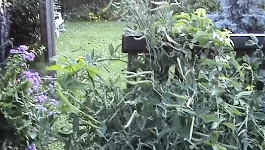 Skinny blonde girl fucking around the house