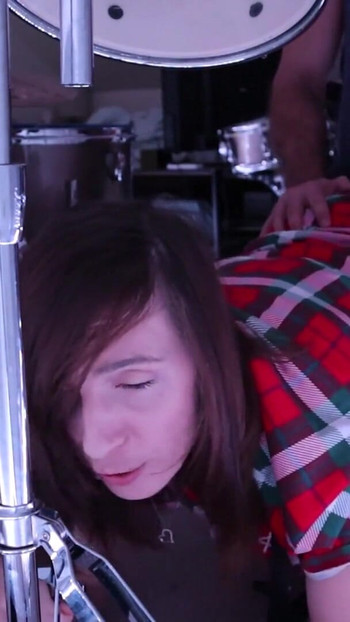 Stunning moment from "Stepmom gets stuck in drum set. Stepson leaves her creampied."