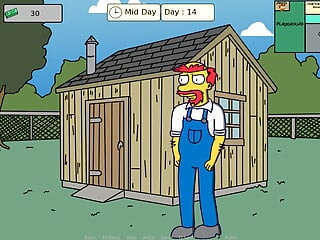 Simpson Sim спегилл, часть 5, делает горячий массаж от LoveSkySanx