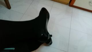 Black Patent Pumps with Pantyhose Teaser 32