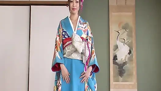 Asian in Lingerie Scene-2 Japanese Brunette Ai Aito Dressed as a Heisa Receives Bukkake