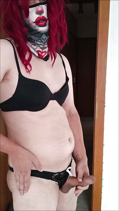 A horny trans woman undresses and masturbates to ejaculation.