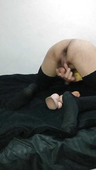 Little slut loves her dildo in her ass