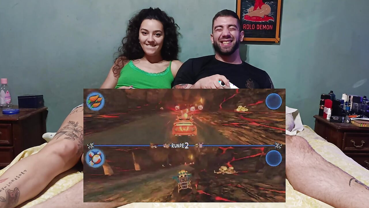 Gamer Girl Playing Racing Games Betting Everything (anal)