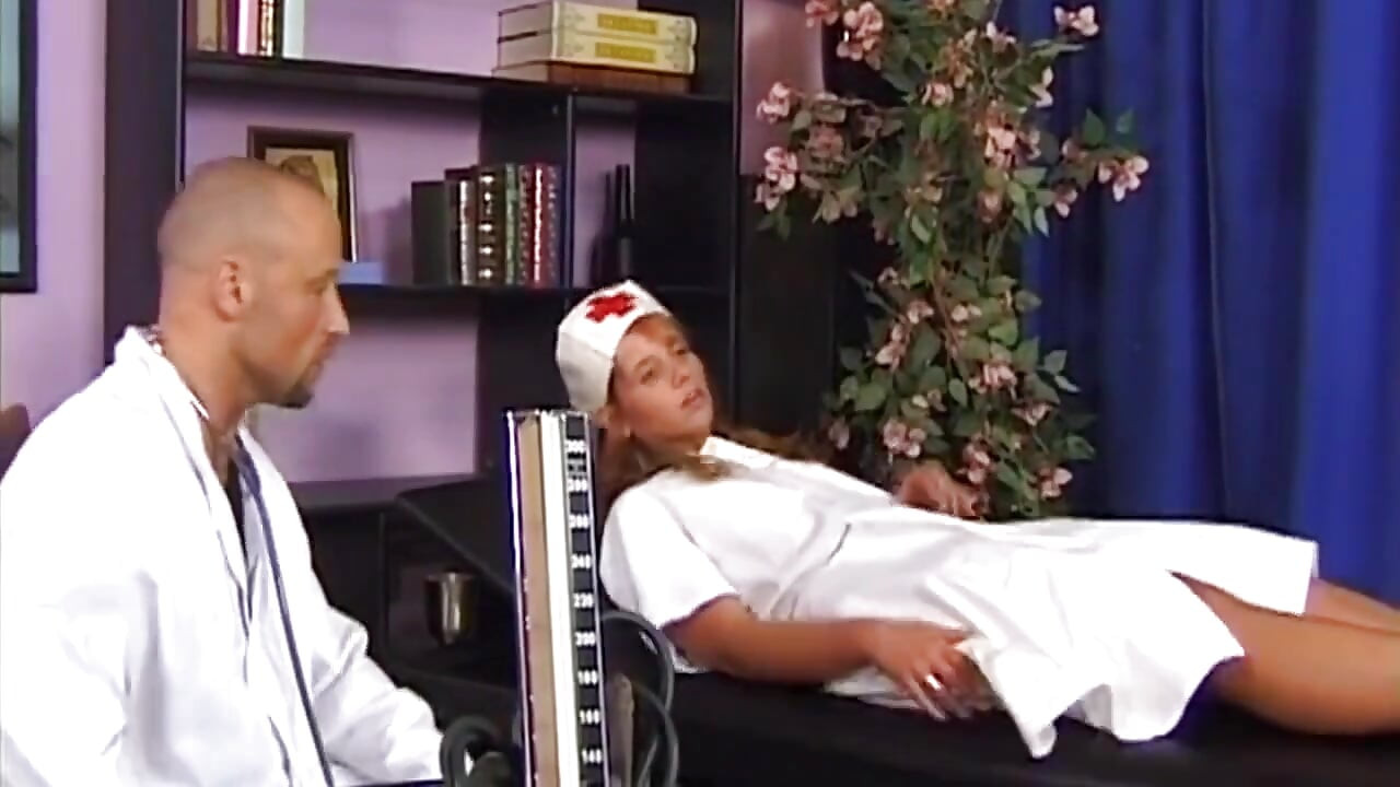 Redhead Nurse Spreads for Doctor Deep Exam