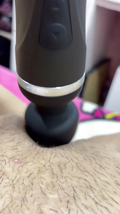 Hot mom plays with her vibrator in her delicious hairy pussy