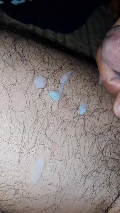 Captivating moment from "Big Cumshot on my leg at night"