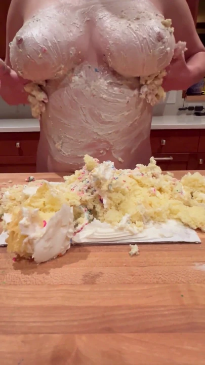 Step mom ruins birthday cake with her huge tits | Clip 1