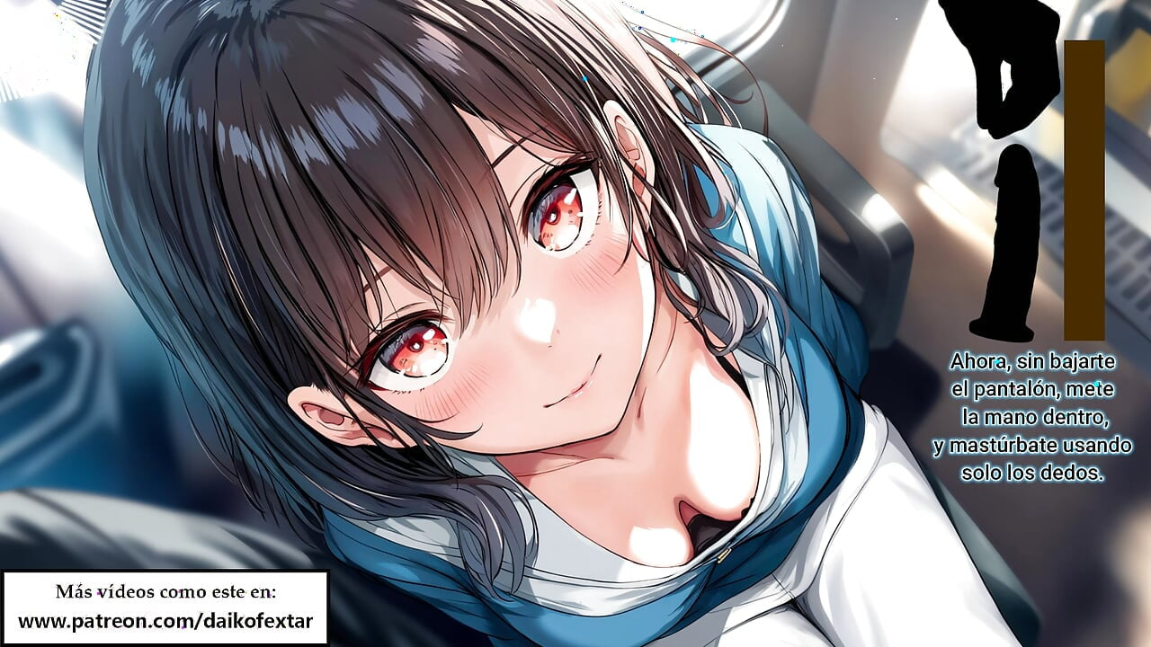 スペインの変態JOI - いたずらっ子が日本の電車であなたをマスターベーションします。