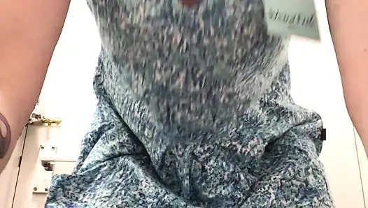 Braless, Commando, Tattooed Chick Trying on New Clothes. Part 1 of 2.