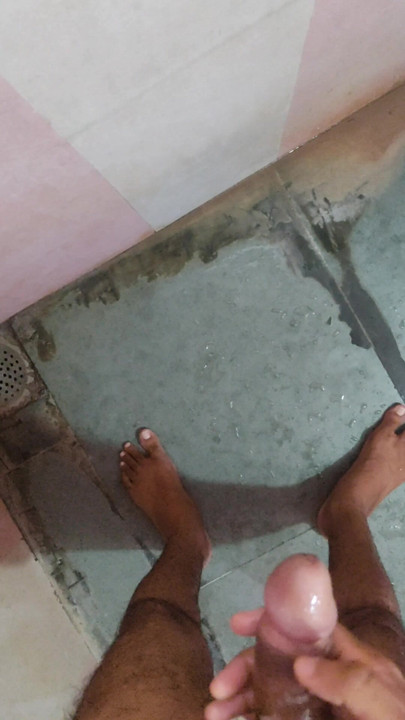 Horny boy Masterbation in bathroom