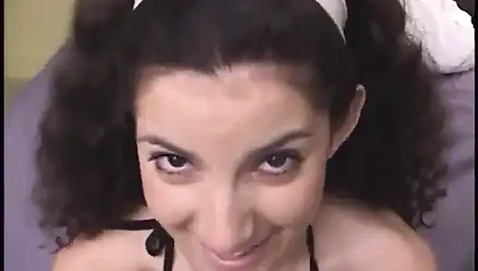 Randy Cher gets her face cum covered after sucking dick &amp; rubbing her wet pussy