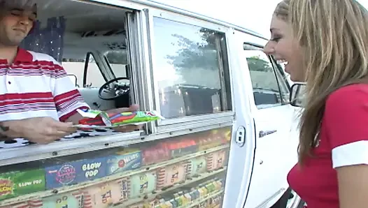 Sexy teen is getting fucked and facialized in ice cream truck