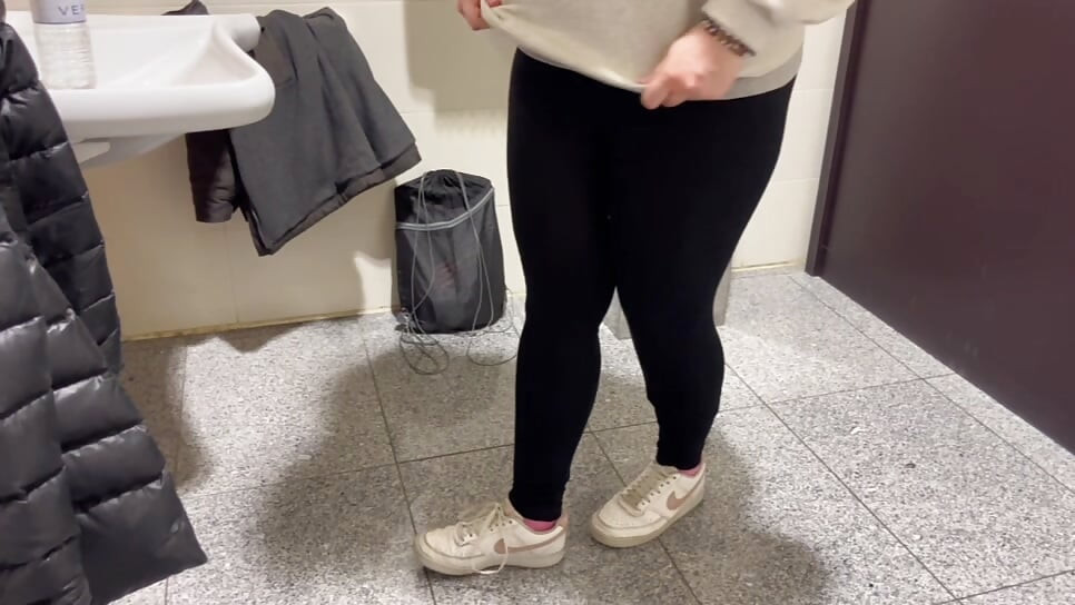 blonde gives blowjob and gets fucked in public