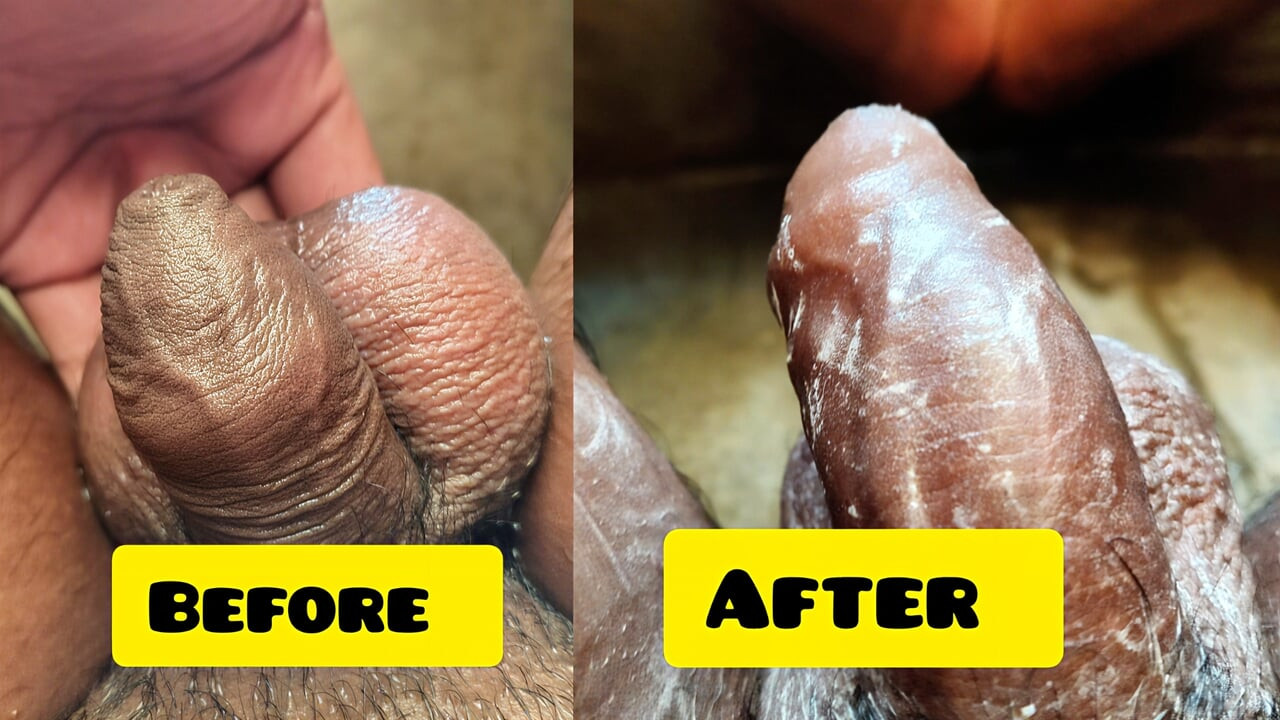 The transformation of small cock  to Big cock