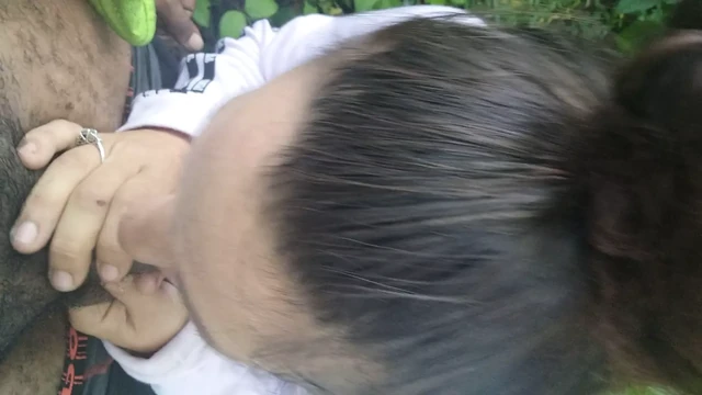 White whore sucks bbc outside (spit in face)