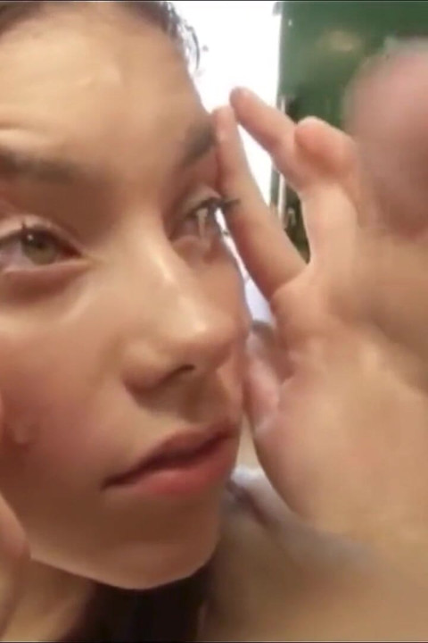 Teen Slut Covered in Cum & Piss - Eye Cumshots & Pissing
