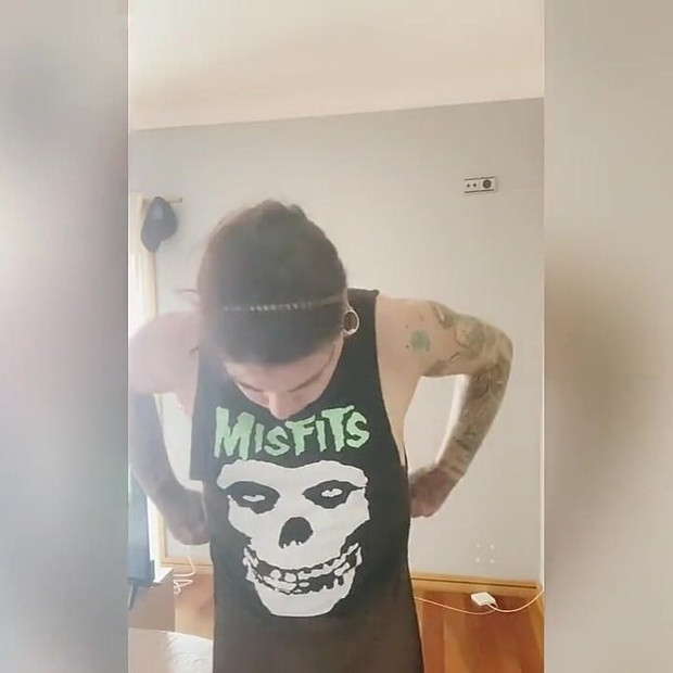 Putting on clothes to stay at home after taking a shower