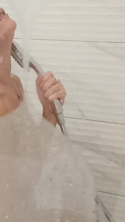 She loves to play with her pussy and cum in the shower | Clip 2