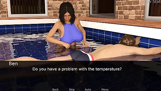 Heiße ehefrau projekt, lernt zu schwimmen