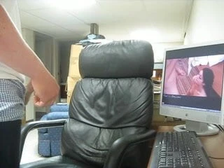 Cumshot on leather chair 6 ( best one yet)