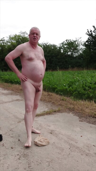 Exhibitionist with Sexy Nylon Fetish on Lonely Dirt Road