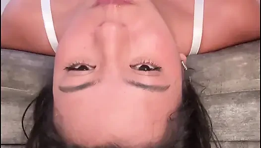 Mishell chokes on big cock in her throat