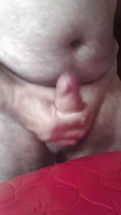 Handsome Mature Chubby Guy with Big Fat Masturbating in Close-up