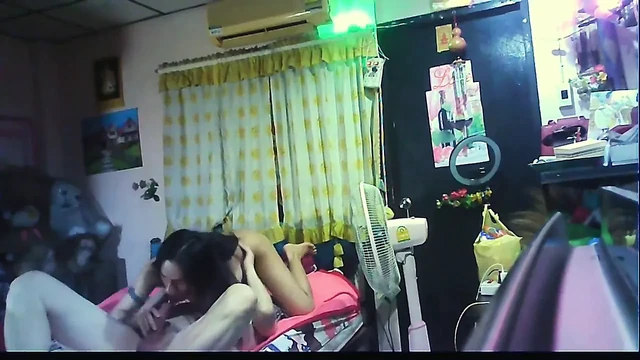Active Asian Ladyboy fuck and cum on a filhty client in Cebu