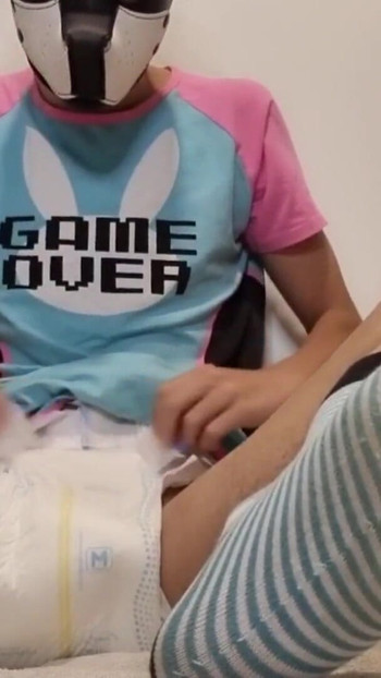 Powerful moment from "Puppy Jerking Off very Hard and Cumming In His Diaper"