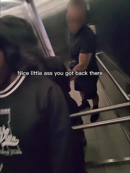 Shy Girl Gets Convinced in Elevator to Swallow a Stranger's Cum