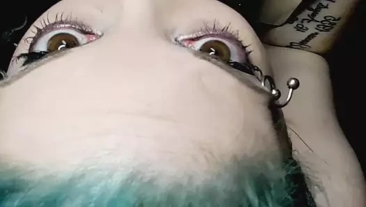 Sloppy blow on dildo