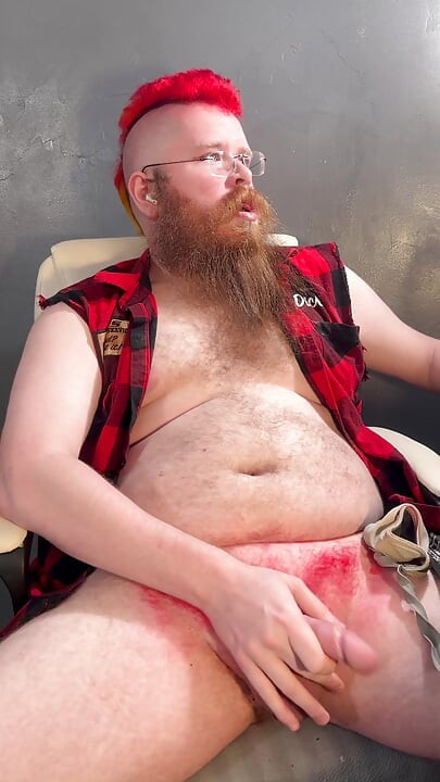Looking at porn and enjoying a good long jerk