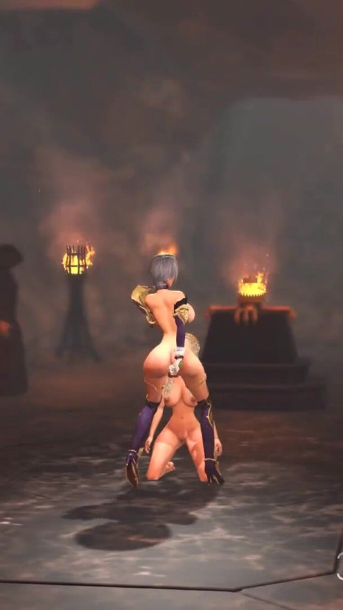 Super dick girl plays with a sexy princess in medieval castle | Clip 1