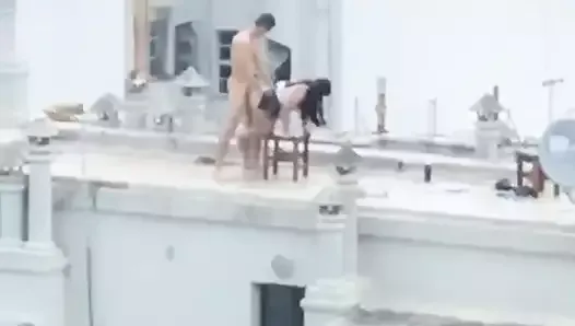 Fodendo a ulher no terraco Fucking his wife on the terrace