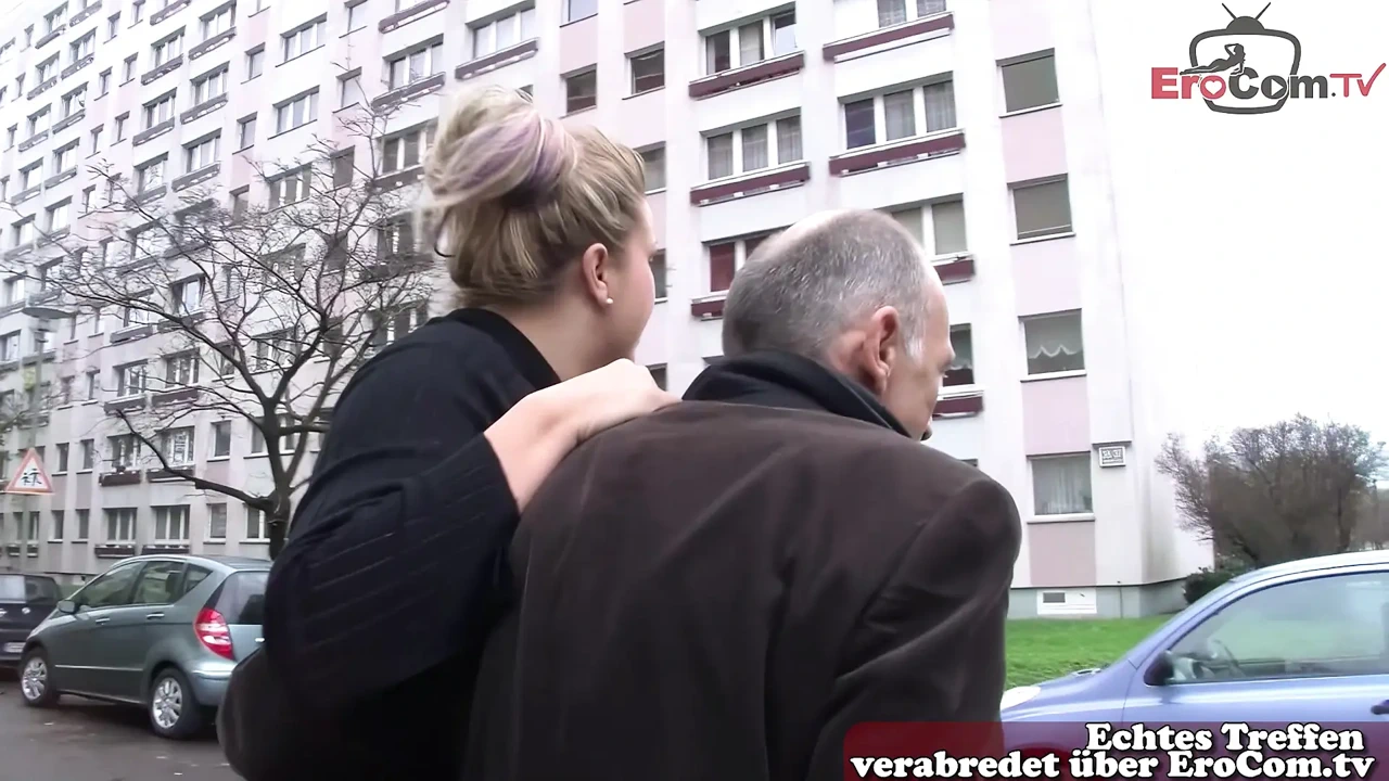 German tall housewife approached and fucked by grandpa on the street