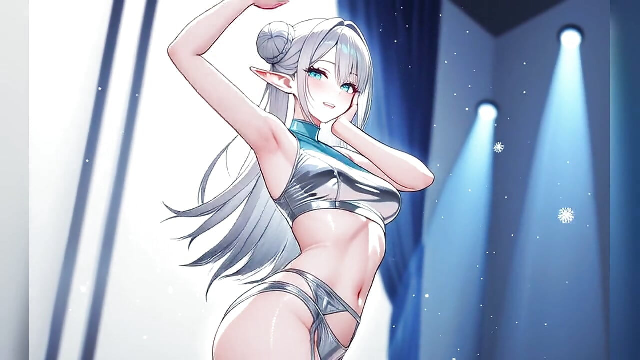 Gümüş Buz Elf Kristal Saray Dansı - Sexy AI Babes