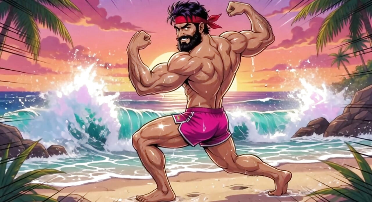 Handsome Beach Men Animation