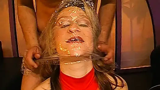 Ggg - Blonde Pissing Slut Deepthroats and Gets Drenched